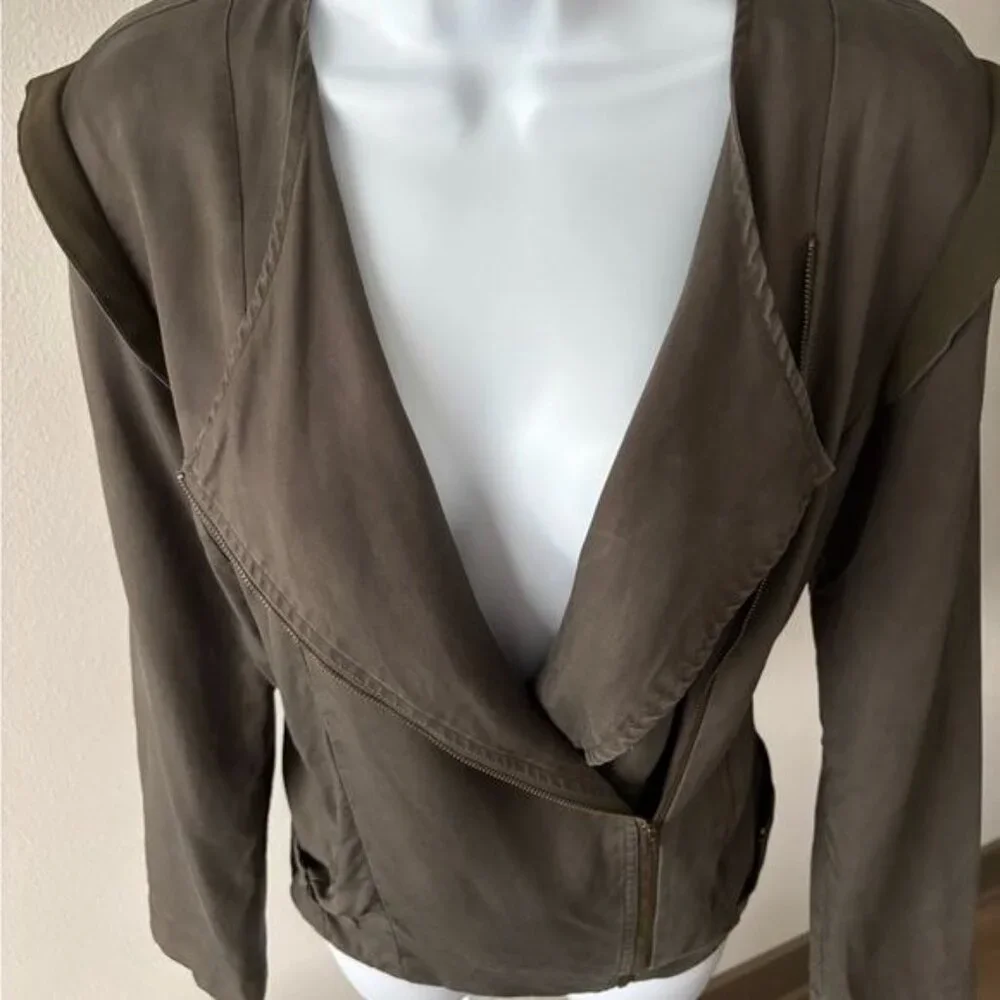 ASTR Jacket Size Small Moto Olive Green Rebellious Grunge Cyber Punk Streetwear - Picture 10 of 12